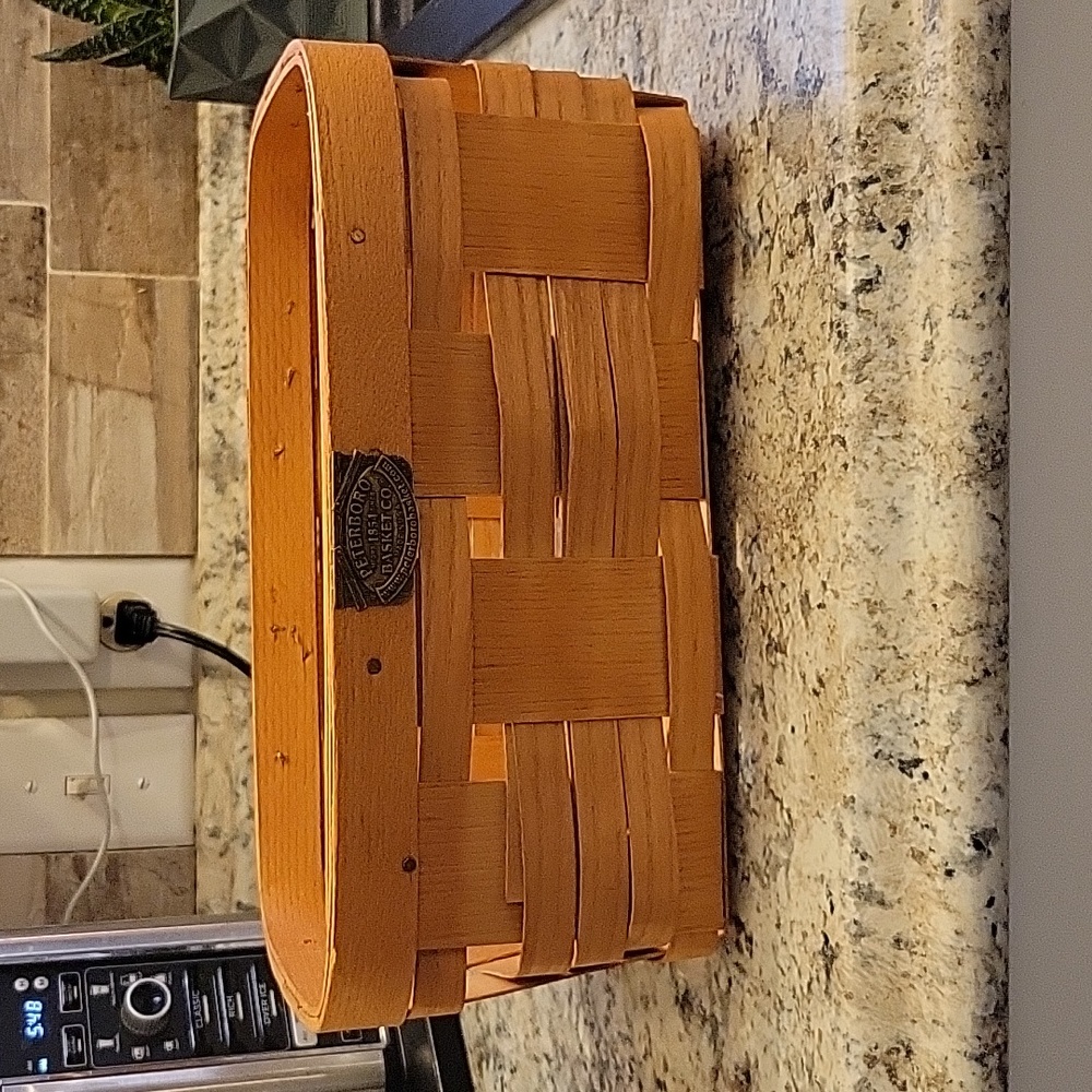 Peterboro Basket Company Rectangular Weaved Wicker 12”x7.5” Signed